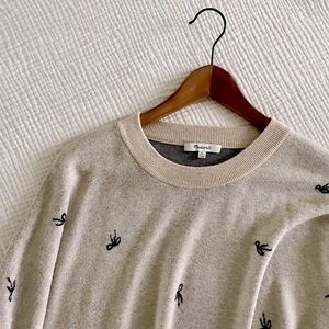 Madewell Bow Jacquard Pullover Sweater